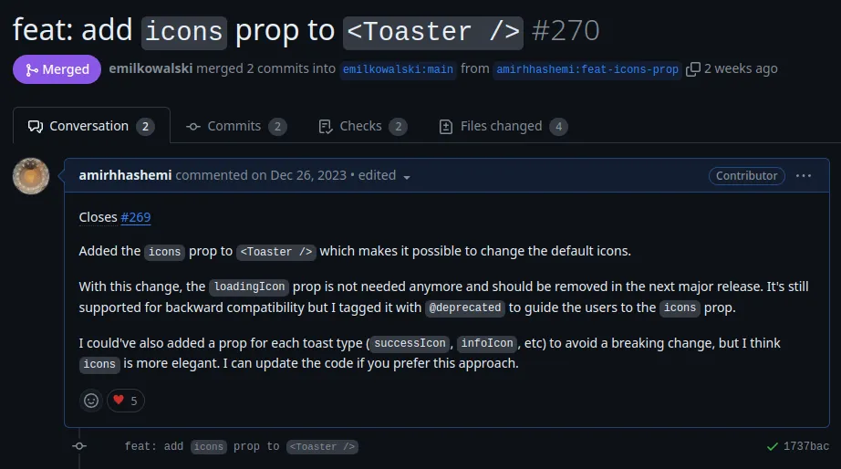 PR ای که ساختم